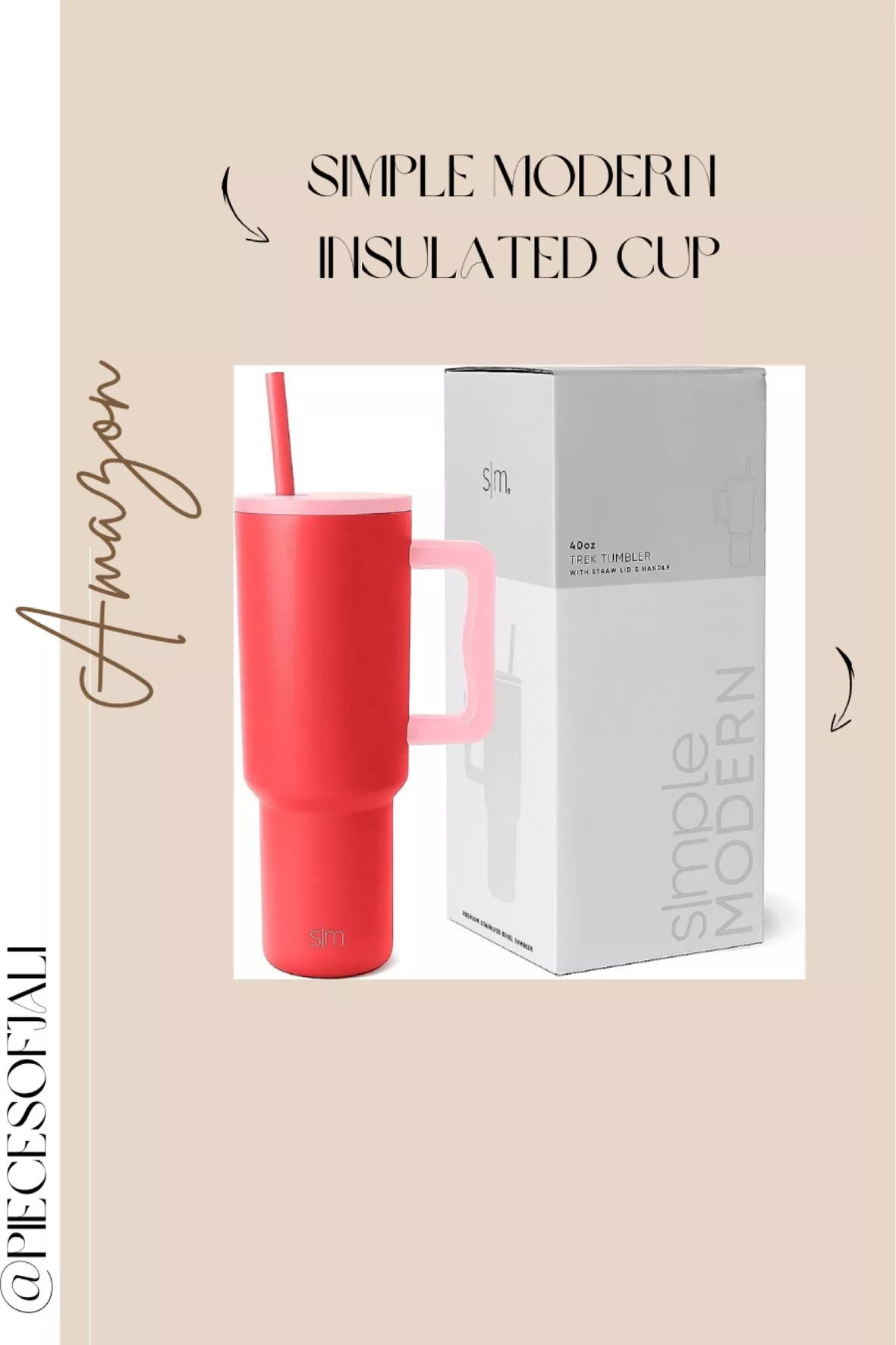  Simple Modern Insulated Tumbler Cup with Straw Lid and