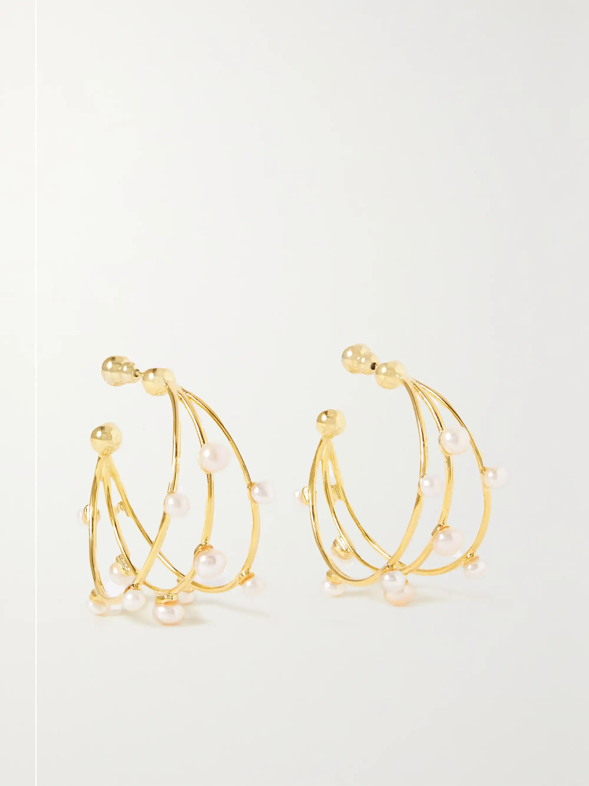 Shanti gold-tone pearl hoop earrings | NET-A-PORTER (UK & EU)