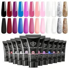 Modelones Colors Poly Nail Extension Gel Kit Pink Black White Red Glitter Poly Nail Gel All Seasons Classic Colors Builder Nail Gel Set Holiday Manic | SHEIN