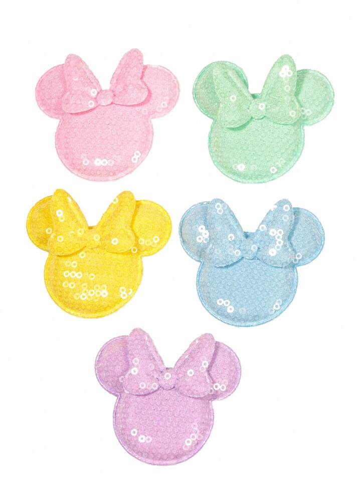 5pcs Glitter Mouse Shaped Hair Clips, Simple, Cute, Personalized, Fashionable, Versatile For Back... | SHEIN