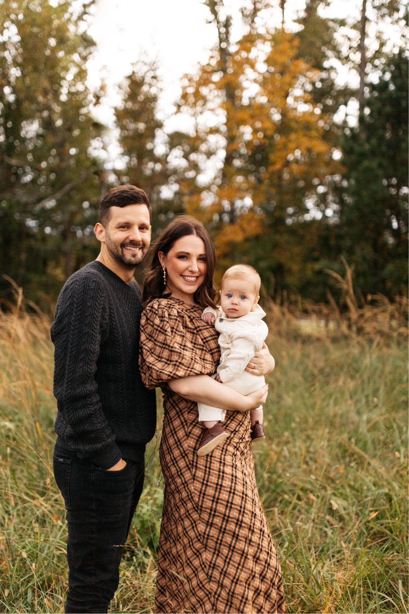 Fall family photos. I’m wearing a puff sleeve plaid dress I rented from Rent the Runway (Somkhai Marnie Midi)

#LTKmens #LTKbaby #LTKfamily