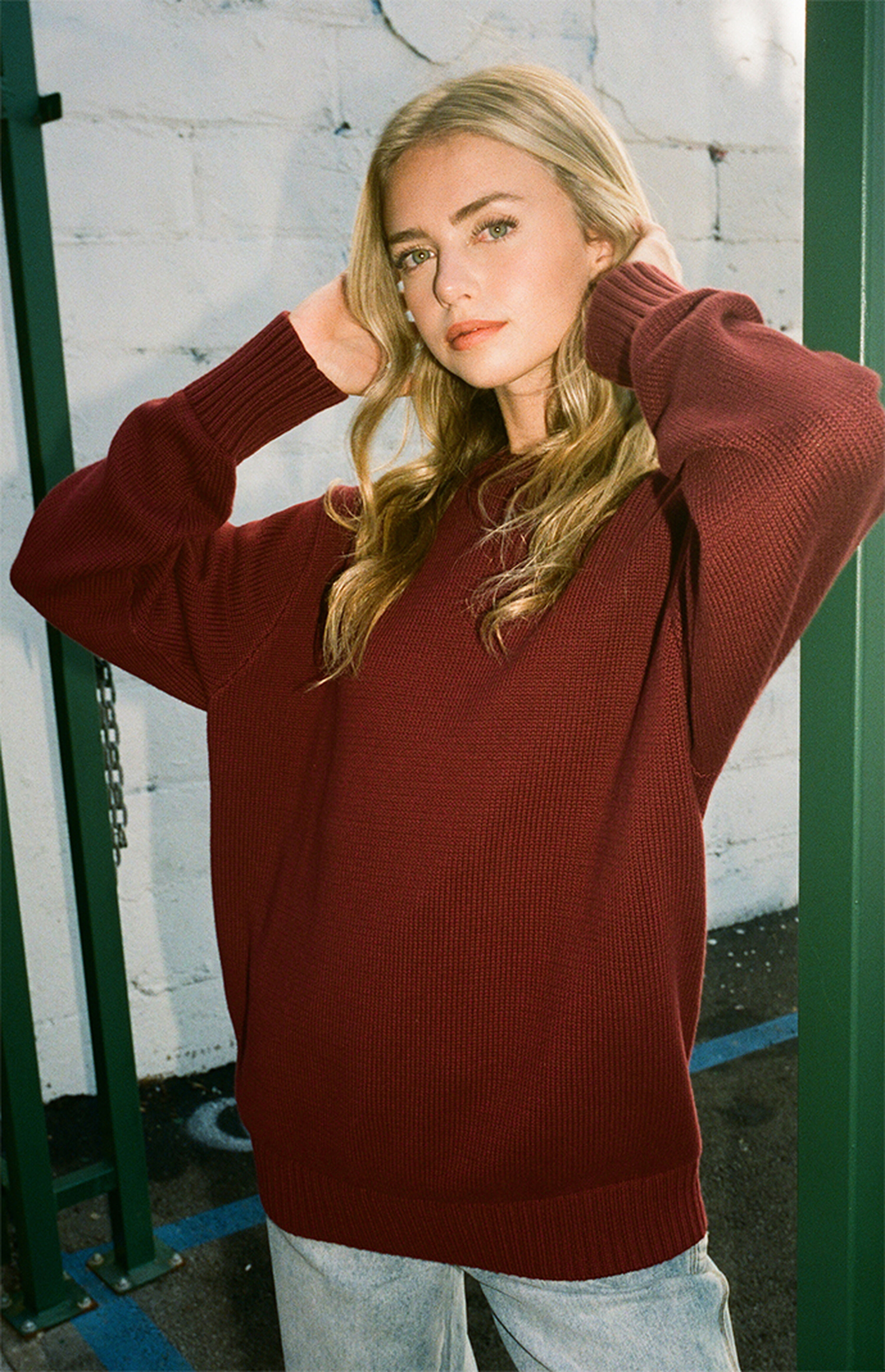 John Galt Burgundy Brianna Sweater | PacSun