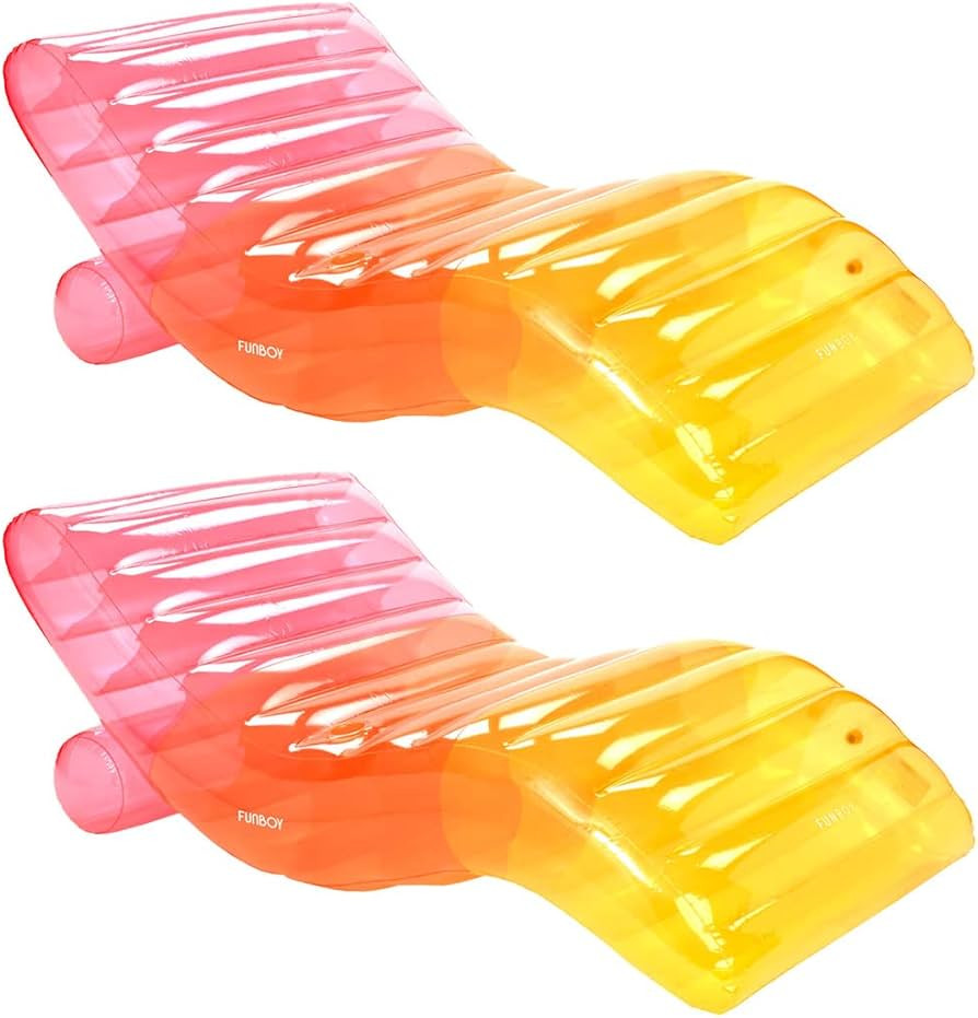 FUNBOY Giant Inflatable Luxury Clear Rainbow Chaise Lounger, Chair Pool Float, Transparent Tri-Co... | Amazon (US)
