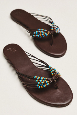 Reformation Jessica Beaded Flip-Flop Sandals | Anthropologie (US)
