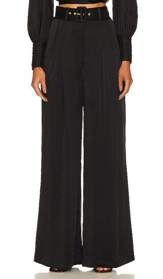 Silk Tuck Pant in Black | Revolve Clothing (Global)