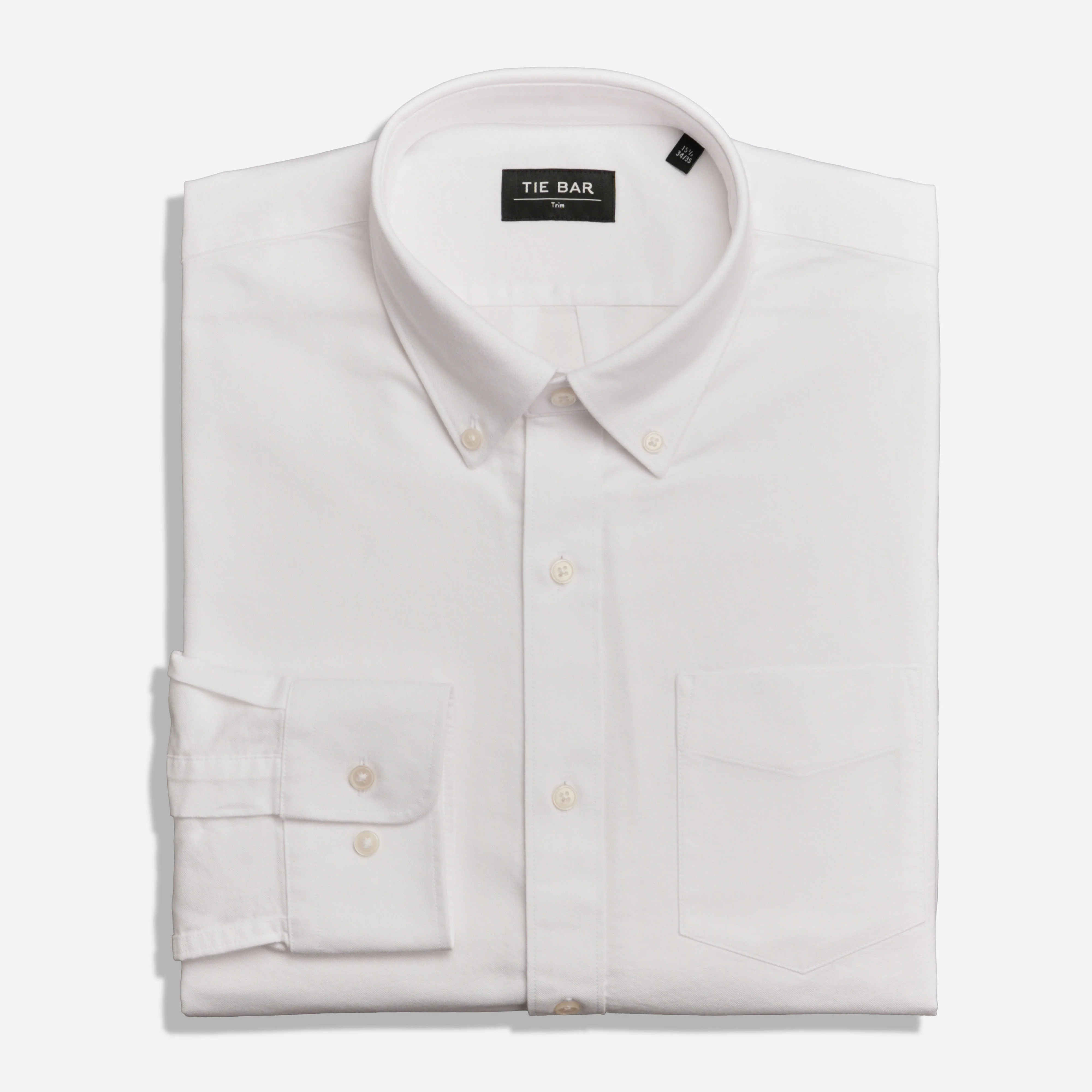 The Modern-fit Oxford White Casual Shirt | Cotton Shirts | Tie Bar | The Tie Bar
