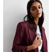 Burgundy Ruched Sleeve Blazer New Look | New Look (UK)