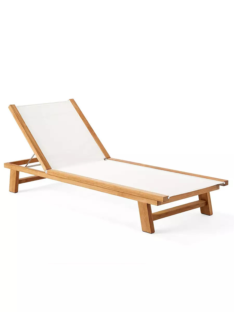 Corsica Teak Chaise | Serena and Lily