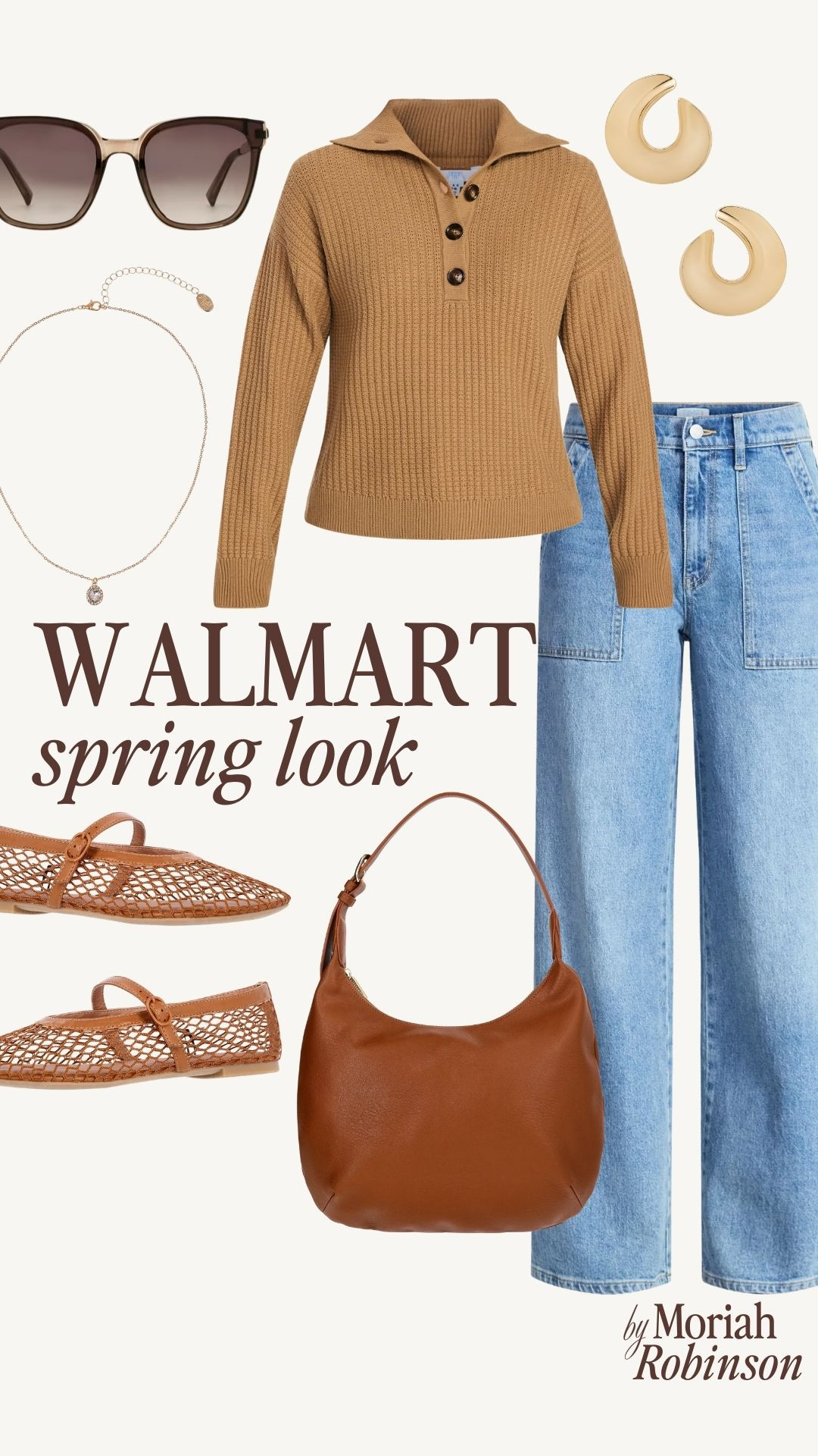 Walmart spring look. I love these carpenter jeans and collared sweater for an everyday spring outfit. 

 #LTKootd #LTKmomlife #LTKSeasonal