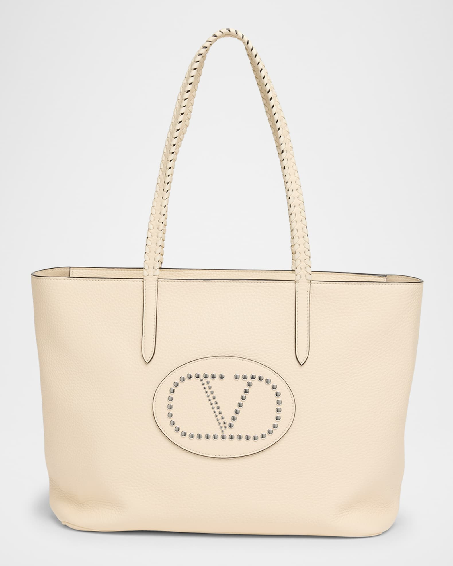 Avec Toi Rivet VLOGO Leather Tote Bag | Neiman Marcus
