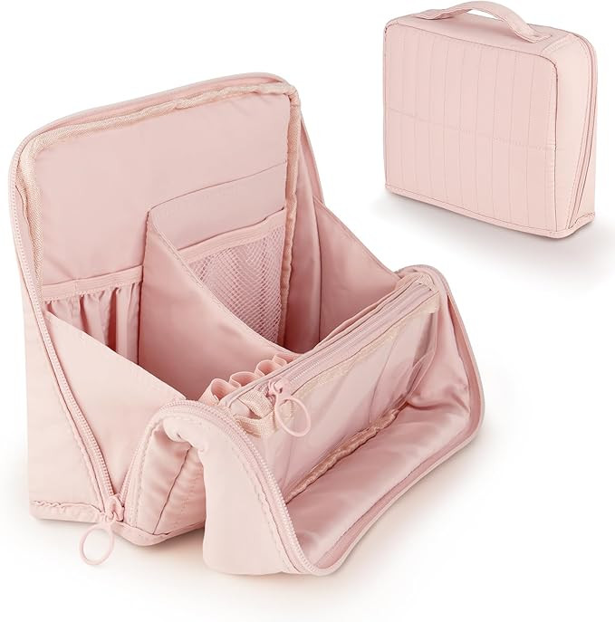 Abiudeng Standing Makeup Bag Stand up Make up Bag Travel Toiletry Bag with Multiple Compartments ... | Amazon (US)