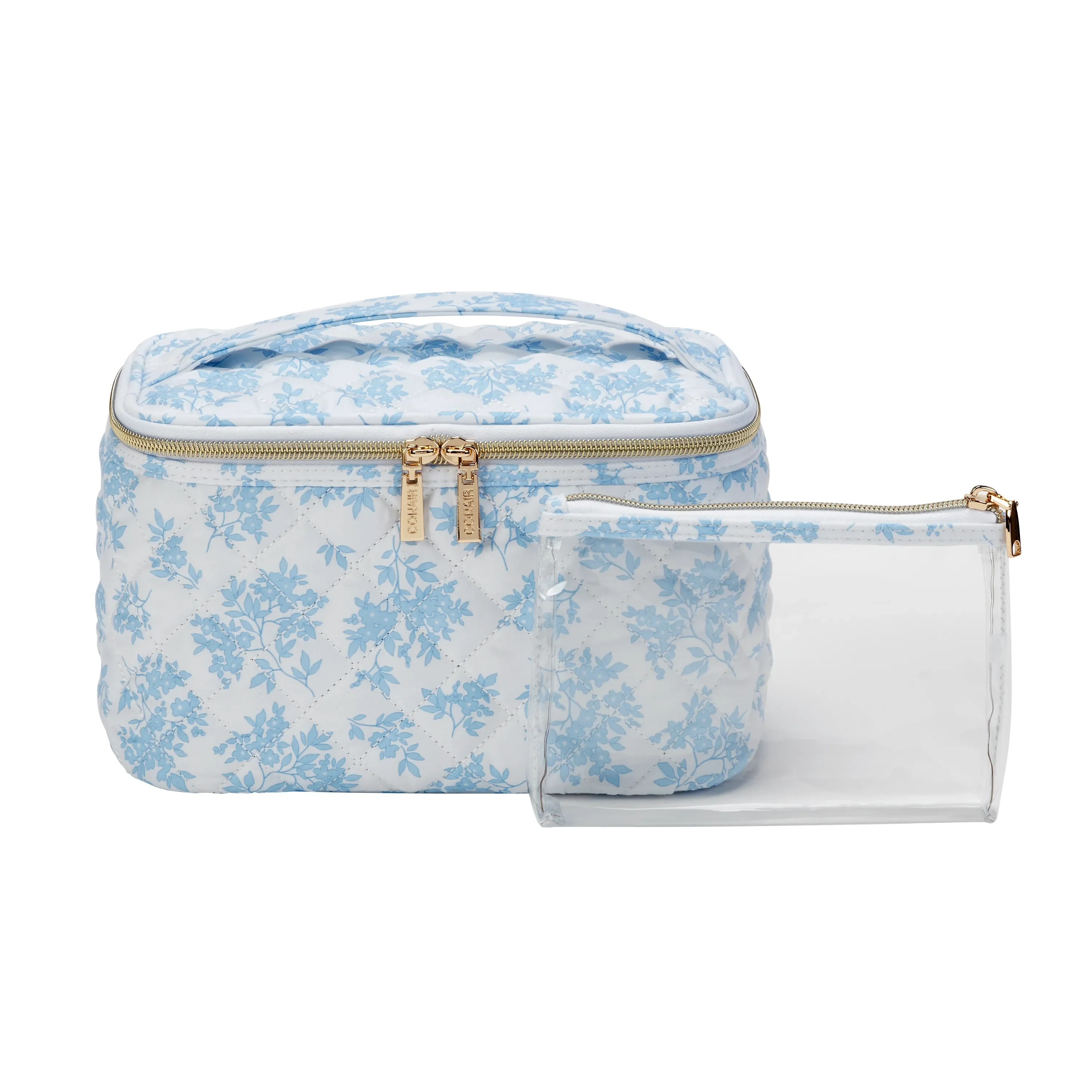 Conair Floral 2-Piece Train Case Set, Quilted Makeup Organizer | Walmart (US)