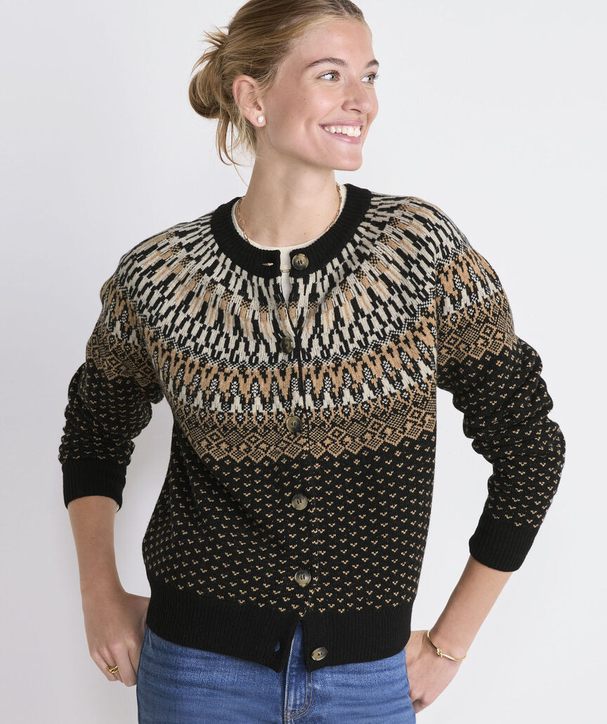 Wool Blend Fair Isle Cardigan | vineyard vines