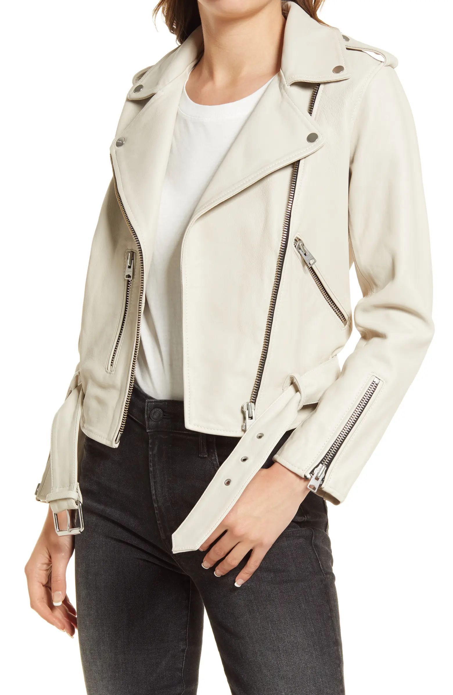 AllSaints Balfern Leather Biker Jacket | Nordstrom | Nordstrom