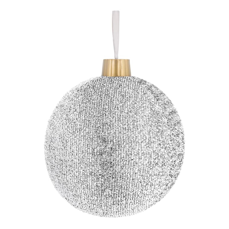 2-Piece Silver Tinsel Ornament Set, 12" | At Home