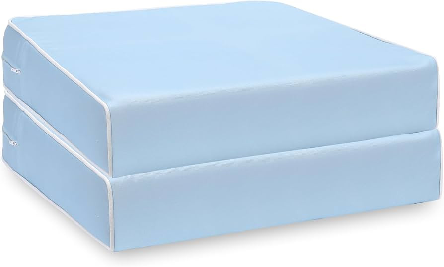 Hofdeco Premium Coastal Patio Indoor Outdoor Seat Cushion Cover Only Set of 2, 20”x20”x4” W... | Amazon (US)