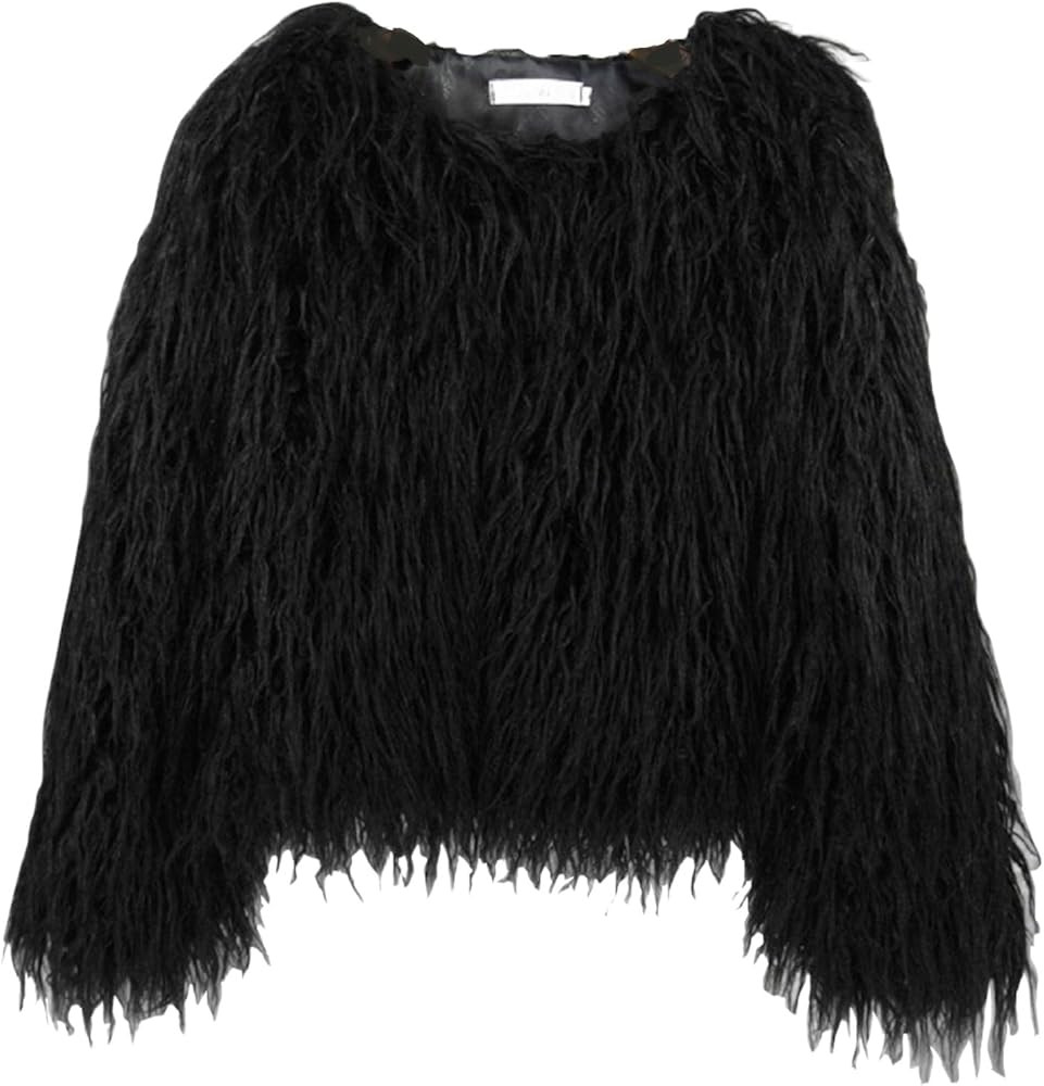 Winter Fluffy Faux Fur Coat Women's Shaggy Jacket Long Sleeve Outwear | Amazon (US)