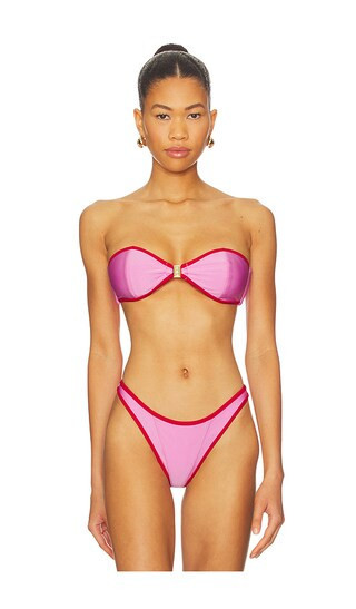 FAE Tallara Bandeau Bikini Top in Pink. - size XS | Revolve Clothing (Global)