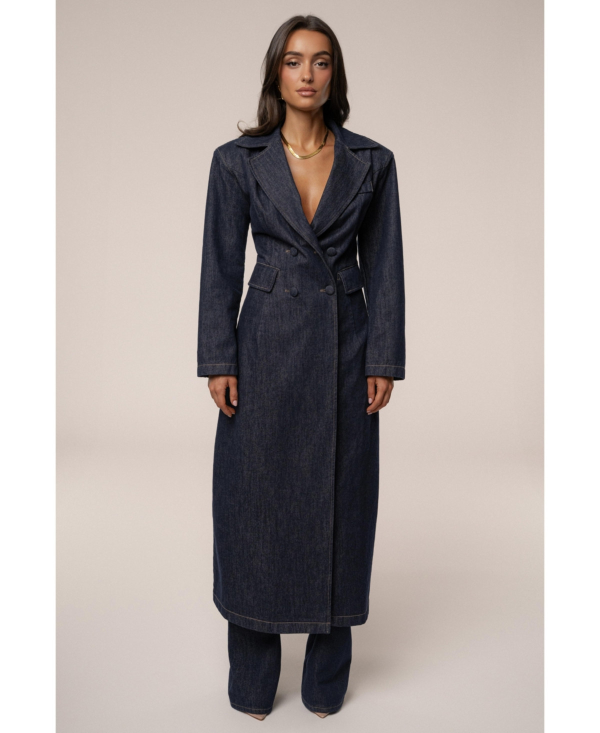 Jluxlabel Women's Signature Coat - Denim | Macy's