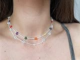 White daisy choker Flower necklace Trendy Seed bead Jewelry for woman | Amazon (US)
