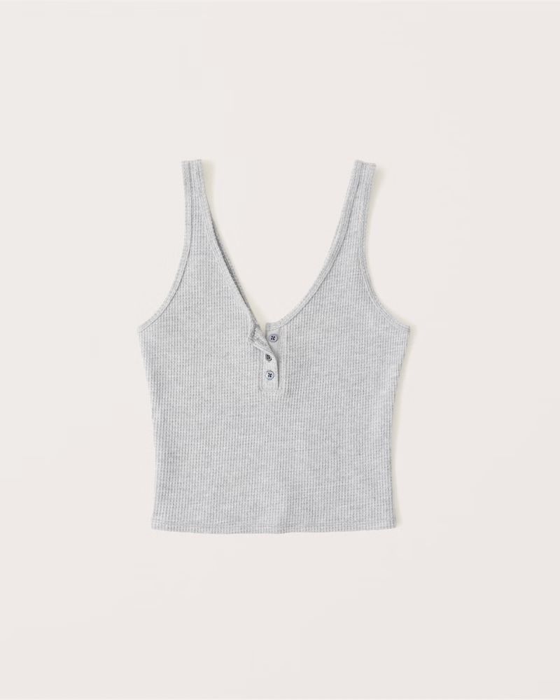 Women's Waffle Henley Cami | Women's New Arrivals | Abercrombie.com | Abercrombie & Fitch (US)