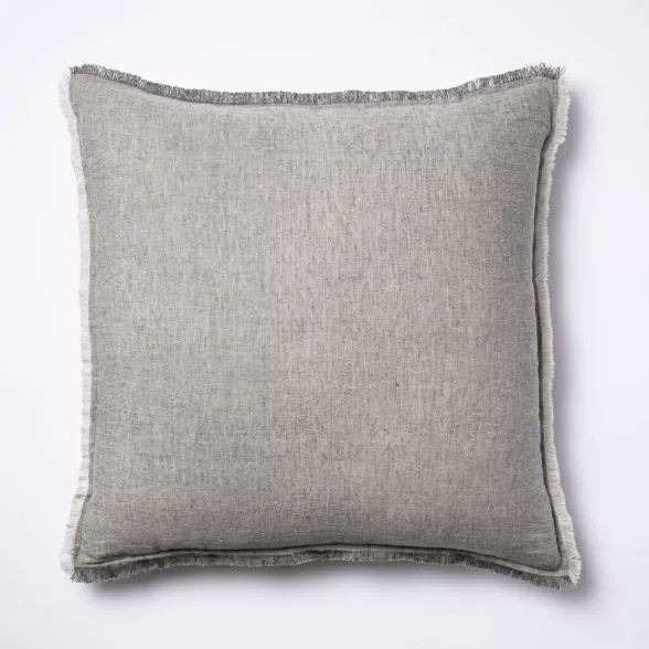 Linen Throw Pillow with Contrast Frayed Edges - Threshold™ designed with Studio McGee | Target
