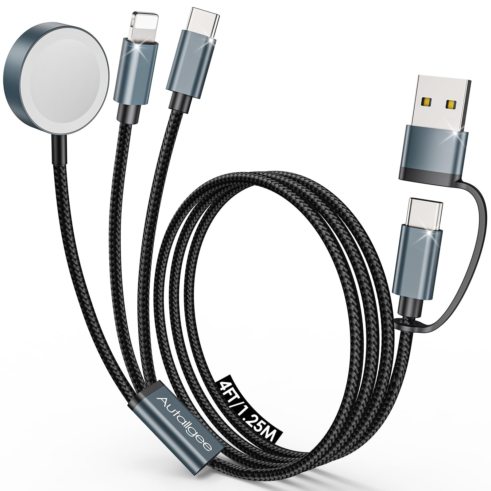 Travel Essentials for Apple Watch Charger,3 in 2 USB C Cable for Multi Charging Cable Cord,Vacati... | Amazon (US)