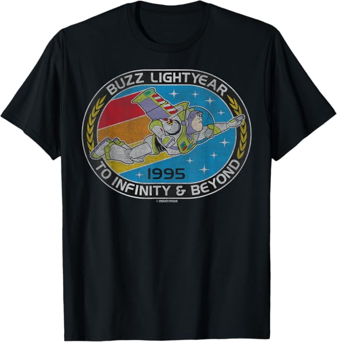Disney Pixar Toy Story Buzz Lightyear To Infinity Badge T-Shirt | Amazon (US)