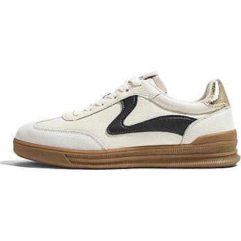 LUCKY STEP Women's Retro Fashion Sneakers Classic Cute Casual Trainers Trendy Footwear Lace up Te... | Amazon (US)