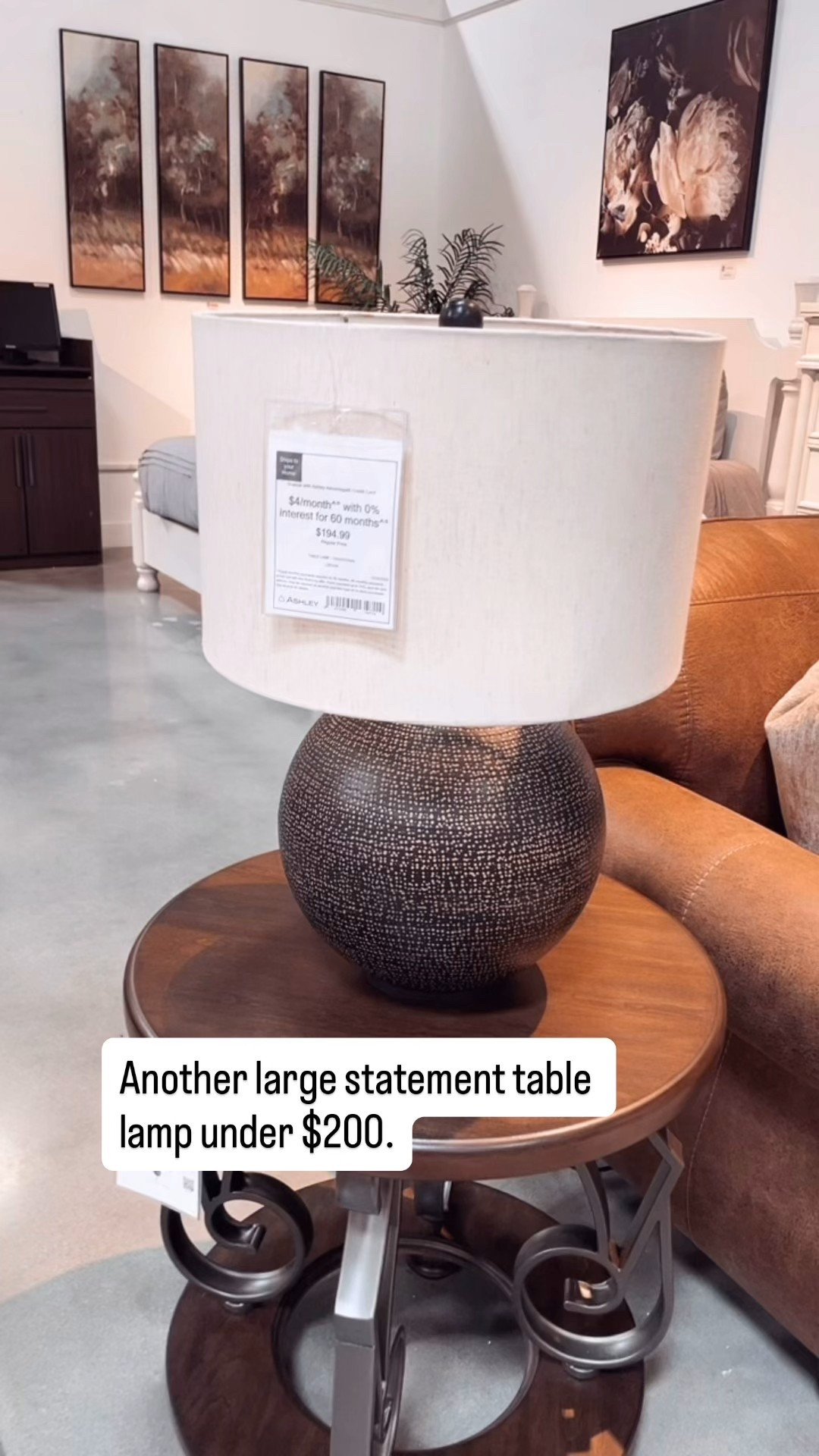 Large (statement piece) table lamp for under $200 at Ashley Home Store. Perfect for a living room side table or bedroom nightstand. 👍🏻

#LTKHome #LTKOver40