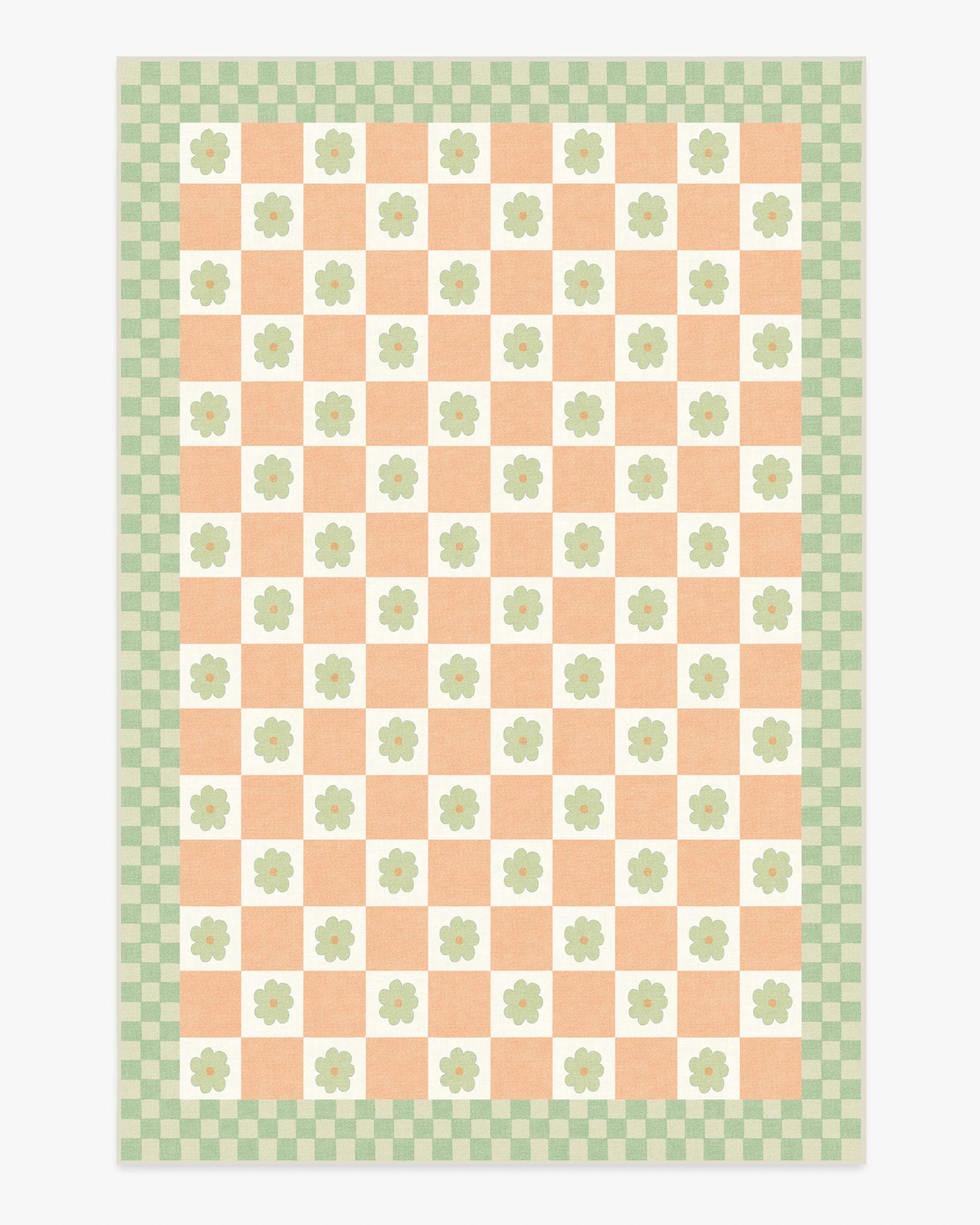 Mini Daisy Checkerboard Rug | Ruggable US | Ruggable
