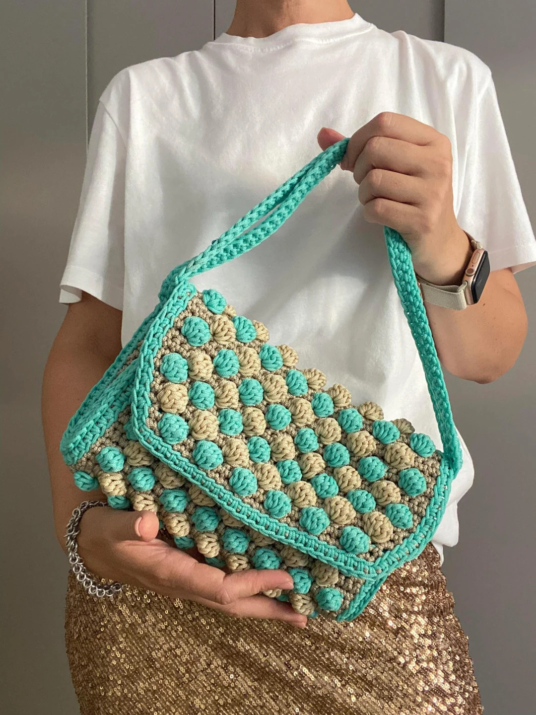 CROCHET PATTERN TAVIRA Pochette Crochet Bag Pattern Wool Bag Crochet Purse Woman Bag Shopping Bag... | Etsy (US)