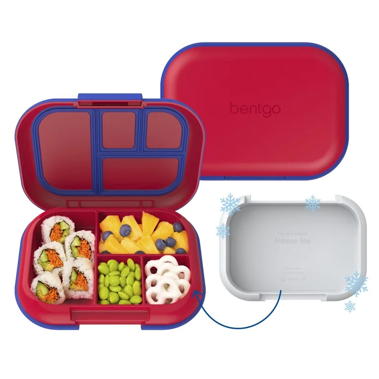Bentgo Chill Kids Leak-Proof Lunch Box - 4-Compartment Bento Box with Built-In Ice Pack, 3.3 Cup ... | Walmart (US)