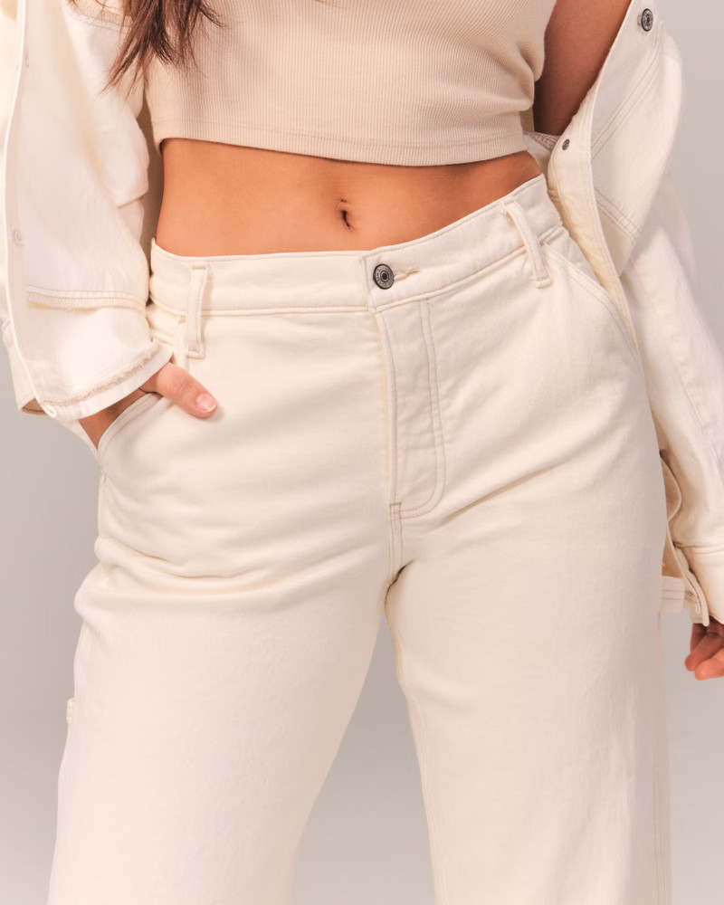 Women's Curve Love Low Rise Carpenter Jeans | Women's Bottoms | Abercrombie.com | Abercrombie & Fitch (US)