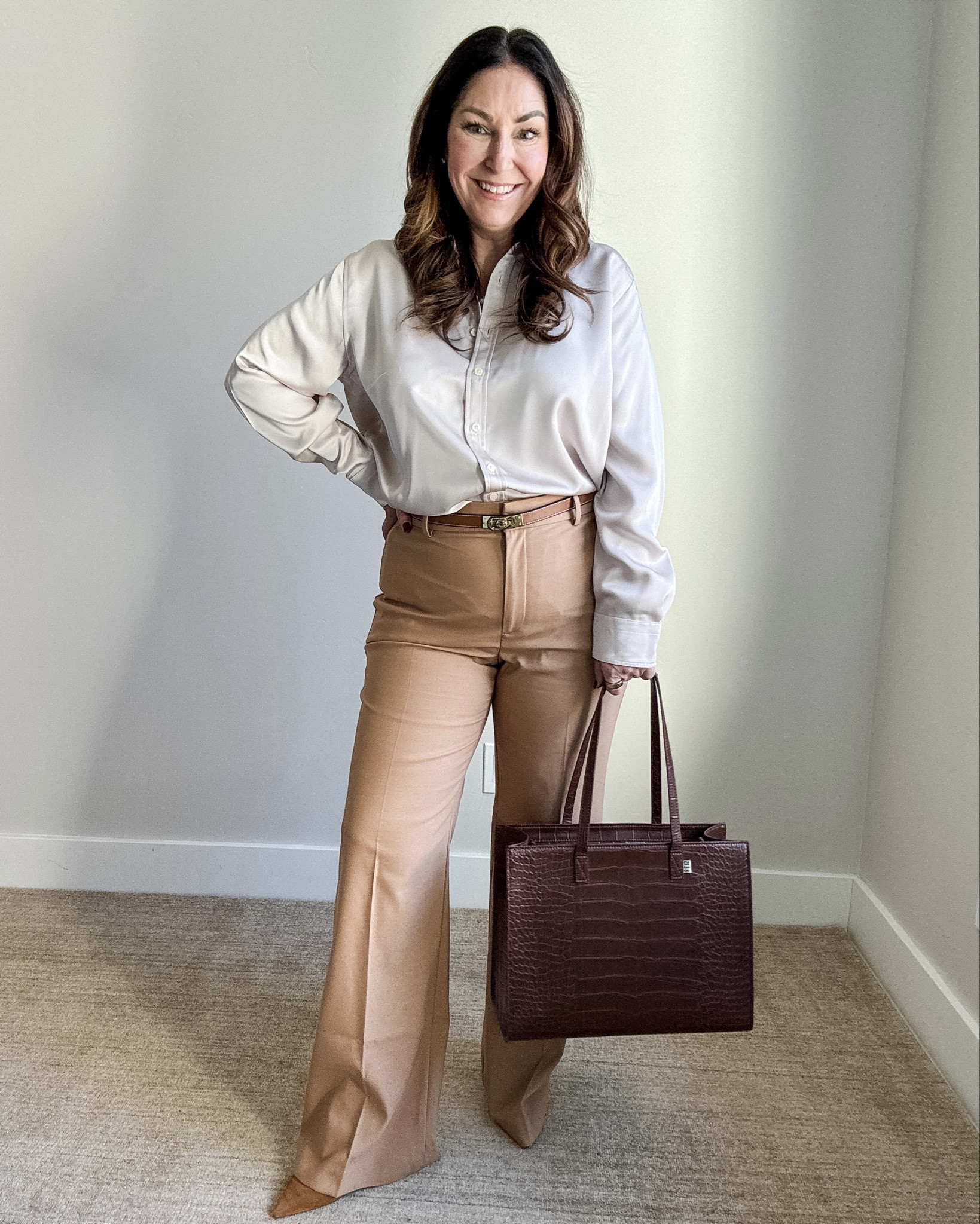 Spanx Better than Silk Blouse with Wide Leg Pants Winter Workwear #midsizeworkwear #winteroutfit #businesscasual 

 

#LTKOver40 #LTKMidsize #LTKWorkwear