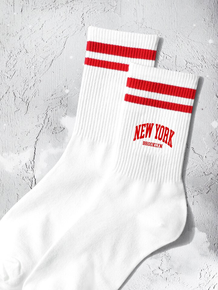 Letter Graphic Crew Socks | SHEIN