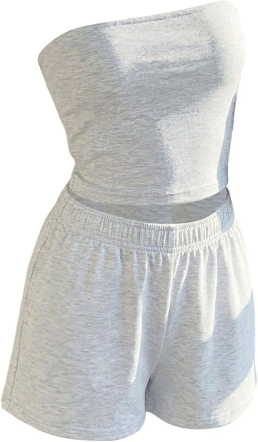 MakeMeChic Women's 2 Piece Matching Lounge Sets Athleisure Shorts Sets | Summer, Airport Travel O... | Amazon (US)