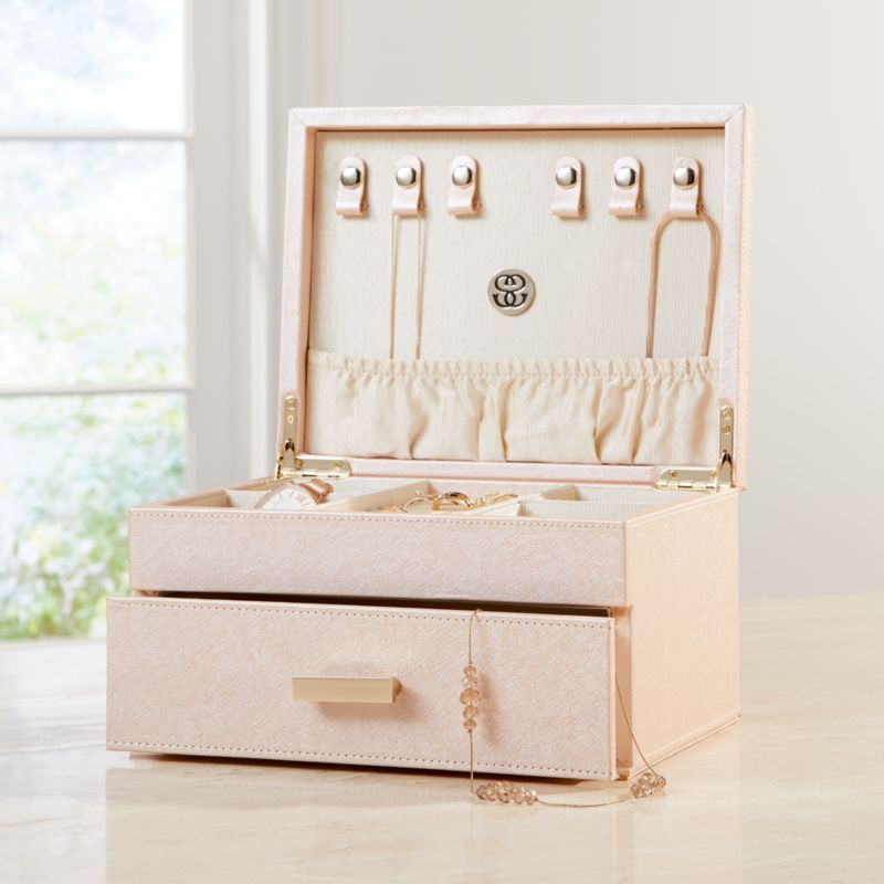 Agency Medium Pale Pink Jewelry Box + Reviews | Crate & Barrel | Crate & Barrel