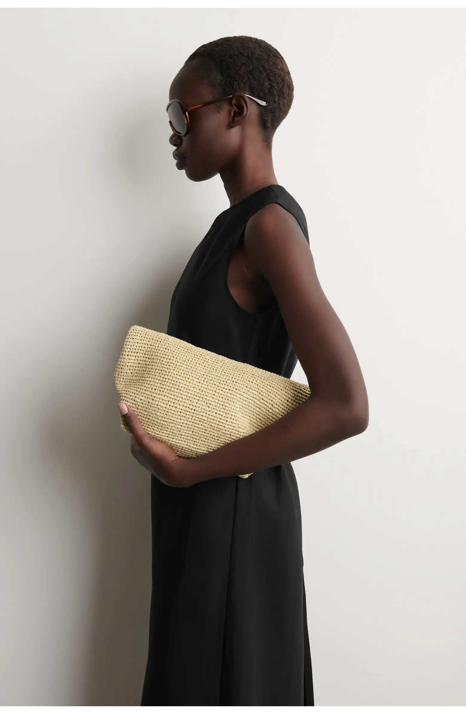COS Folded Clutch Bag - Straw | Nordstrom | Nordstrom