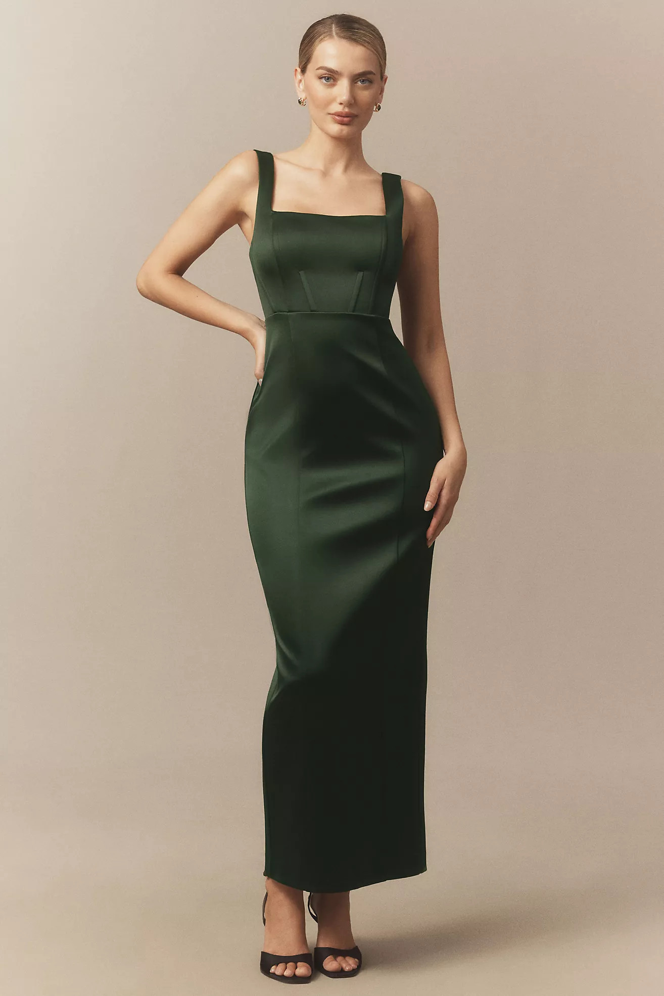 BHLDN Sleeveless Square-Neck Corset Maxi Dress | Anthropologie (US)