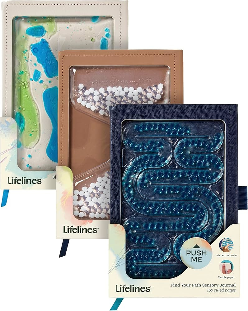 Lifelines Sensory Journal, Assorted 3-Pack Bundle - Fidget Ruled Notebook Journal with Interactiv... | Amazon (US)