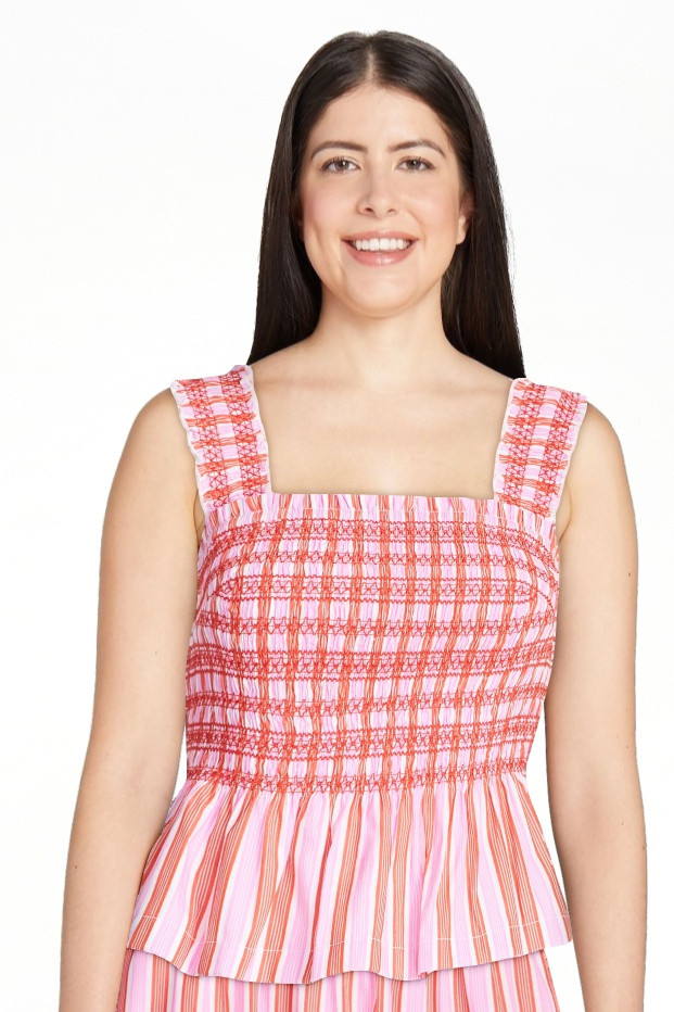 Free Assembly Women's and Women's Plus Smocked Cotton Tank Top with Peplum Hem, Sizes XS-4X | Walmart (US)