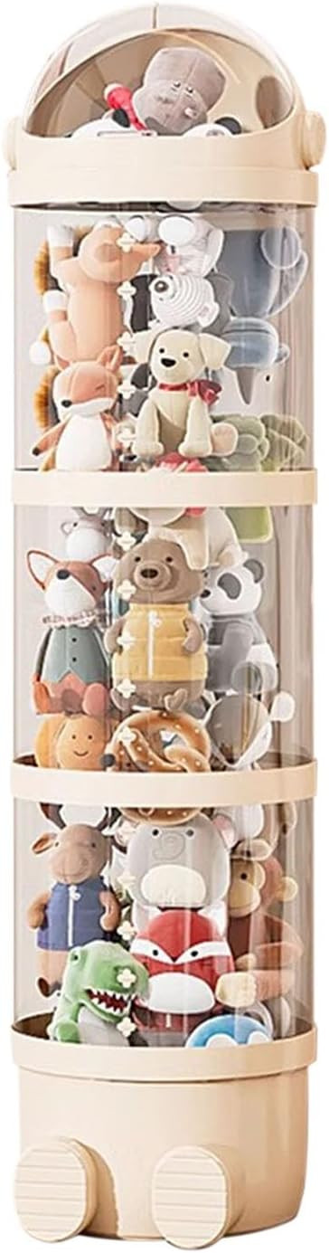 Vertical Toy Storage Tube, Stuffed Animals Storage Tube with Zipper, Doll Storage Tube with 360°... | Amazon (US)