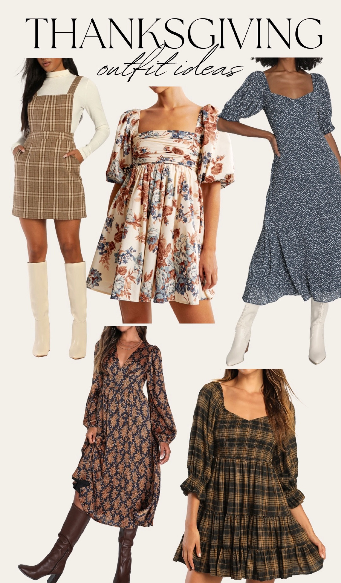 Cute dresses for thanksgiving outfit inspo 🤎 #thanksgivingoutfits #outfitinspo 

#LTKSeasonal #LTKfindsunder100 #LTKstyletip