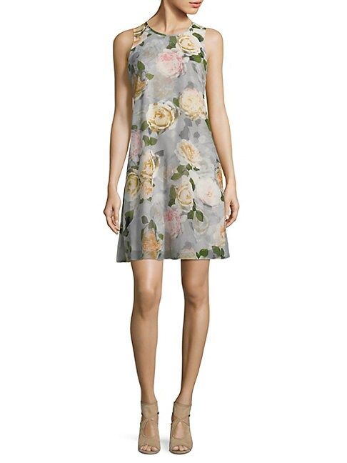 Floral-Print Chiffon Trapeze Dress | Saks Fifth Avenue OFF 5TH