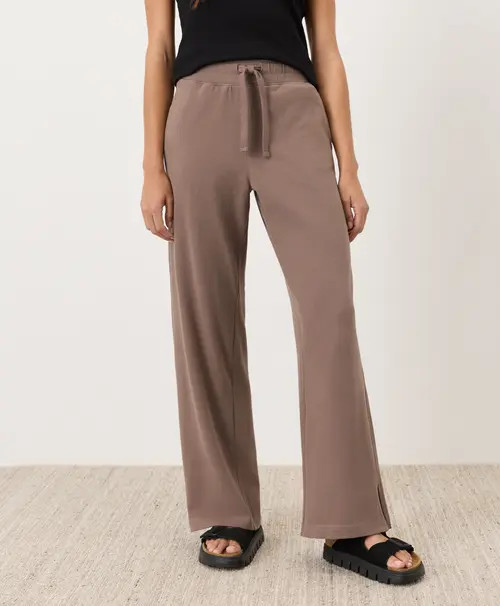 Pact CloudKnit Wide Leg Pant in Deep Taupe at Nordstrom, Size Large | Nordstrom