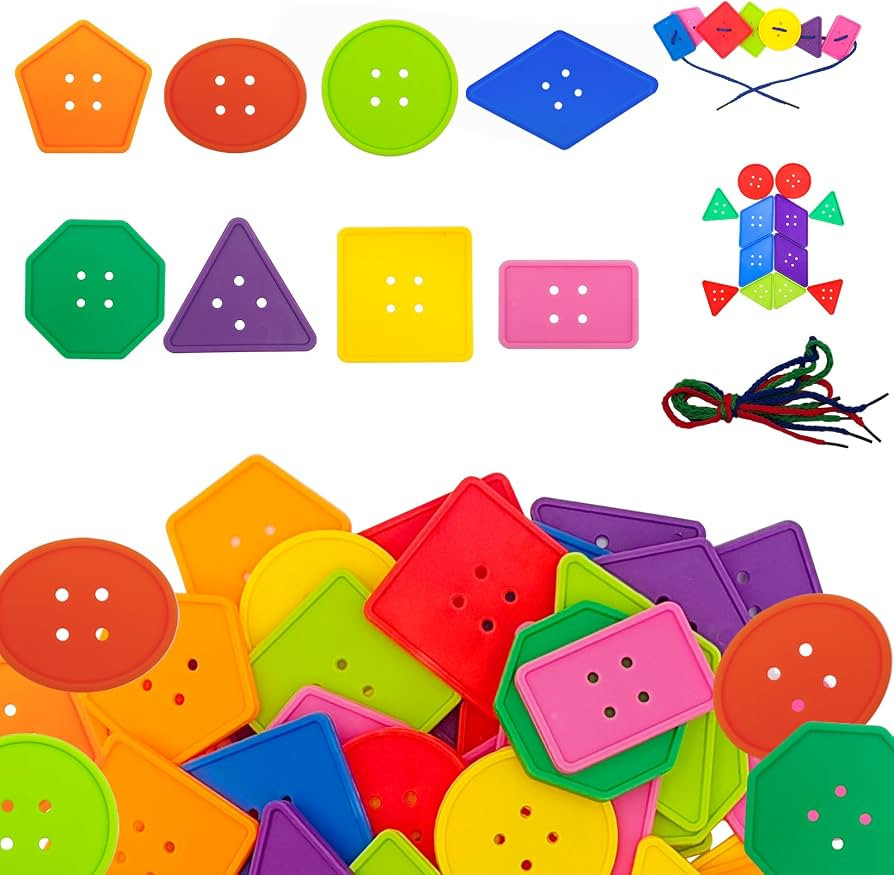 70 Pcs Big Bright Craft Buttons Colorful Large Beads Button Vivid Colors Geometric Shaped Buttons... | Amazon (US)