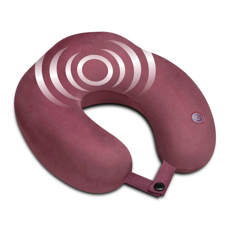 Health Touch Memory Foam Neck Massager Ultra Soft U-Shaped Pillow Red - Walmart.com | Walmart (US)