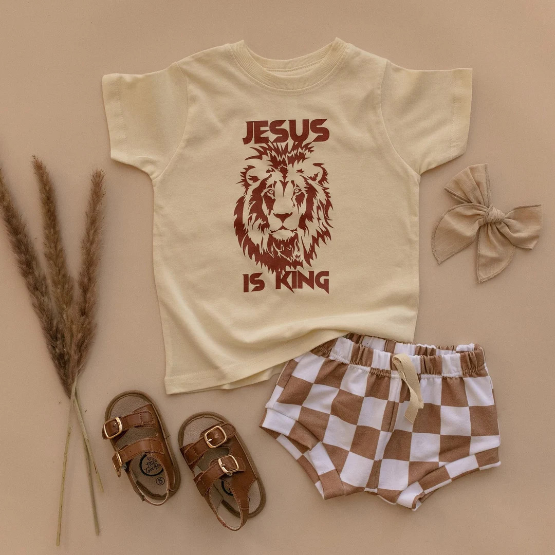 Jesus is King Shirt  Kids  Christian Apparel  100 % Organic - Etsy | Etsy (US)