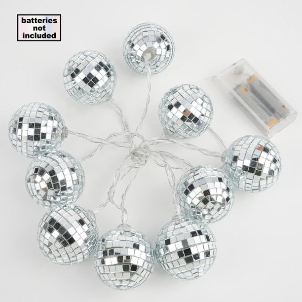 Efavormart 6FT - 10 Warm White Battery Operated Disco Mirror Ball LED String Lights for Wedding B... | Walmart (US)